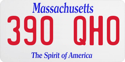 MA license plate 390QH0