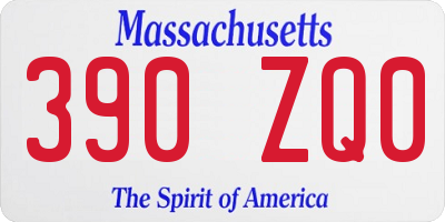 MA license plate 390ZQ0