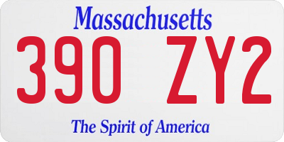 MA license plate 390ZY2