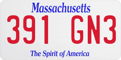 MA license plate 391GN3
