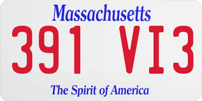 MA license plate 391VI3
