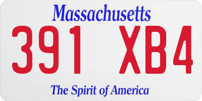 MA license plate 391XB4