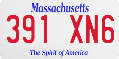 MA license plate 391XN6