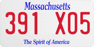 MA license plate 391XO5