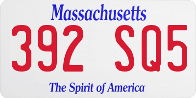 MA license plate 392SQ5