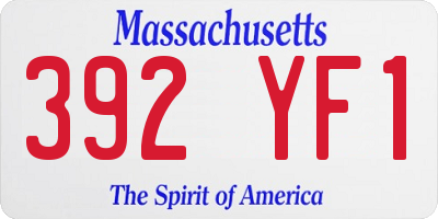 MA license plate 392YF1