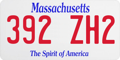 MA license plate 392ZH2