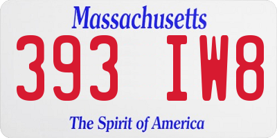 MA license plate 393IW8