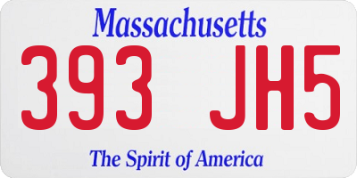 MA license plate 393JH5