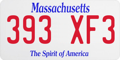 MA license plate 393XF3