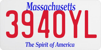 MA license plate 3940YL