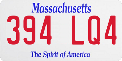 MA license plate 394LQ4