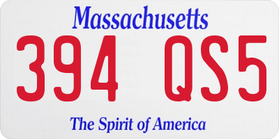 MA license plate 394QS5