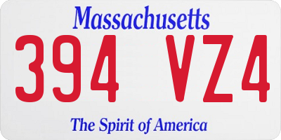 MA license plate 394VZ4
