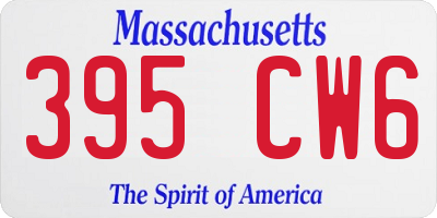 MA license plate 395CW6