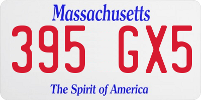 MA license plate 395GX5