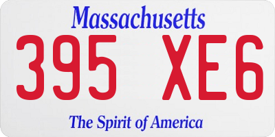 MA license plate 395XE6