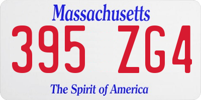 MA license plate 395ZG4