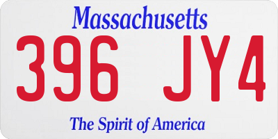 MA license plate 396JY4