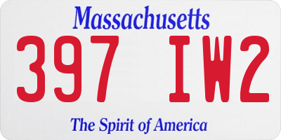 MA license plate 397IW2