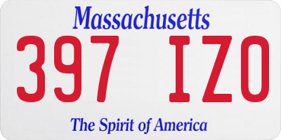 MA license plate 397IZ0