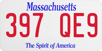 MA license plate 397QE9