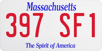 MA license plate 397SF1