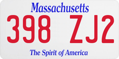 MA license plate 398ZJ2