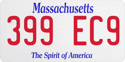 MA license plate 399EC9