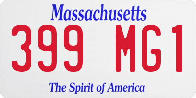 MA license plate 399MG1