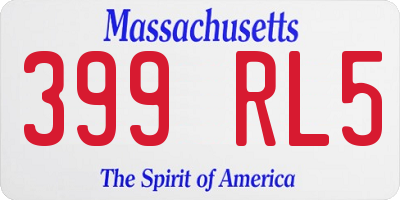MA license plate 399RL5