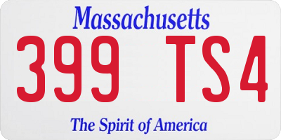 MA license plate 399TS4
