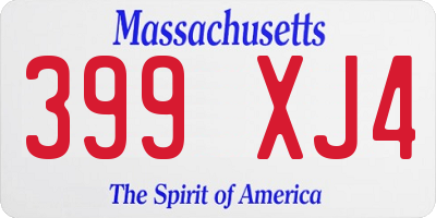 MA license plate 399XJ4