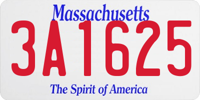 MA license plate 3A1625