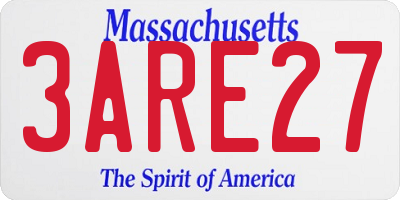 MA license plate 3ARE27