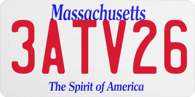 MA license plate 3ATV26