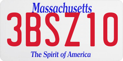 MA license plate 3BSZ10