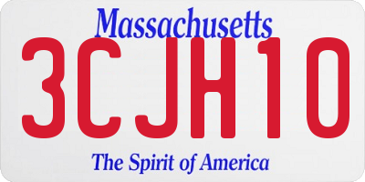 MA license plate 3CJH10