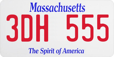 MA license plate 3DH555