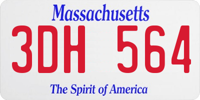 MA license plate 3DH564