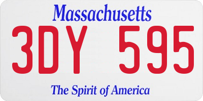 MA license plate 3DY595