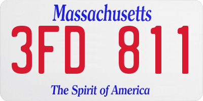 MA license plate 3FD811