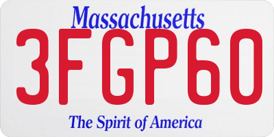 MA license plate 3FGP60