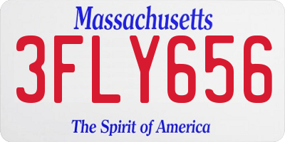 MA license plate 3FLY656