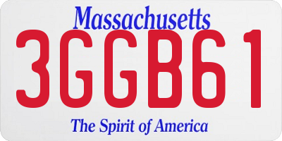MA license plate 3GGB61