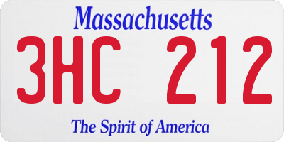 MA license plate 3HC212