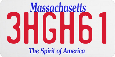 MA license plate 3HGH61