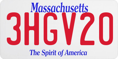 MA license plate 3HGV20