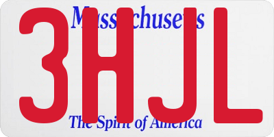 MA license plate 3HJL