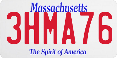 MA license plate 3HMA76